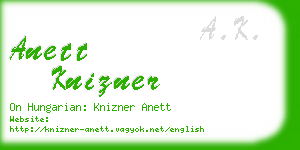 anett knizner business card